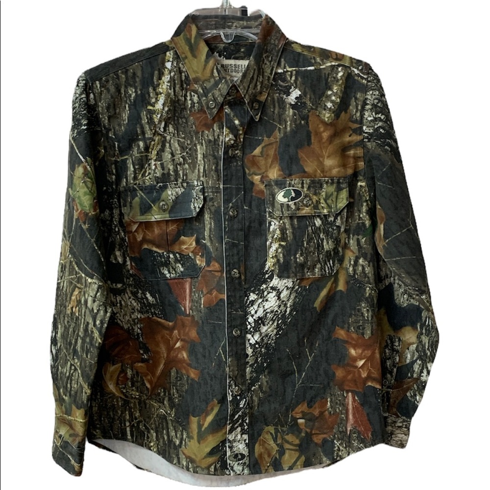 Russell Outdoors Youth Explorer Camo Long-Sleeve Button Down Shirt